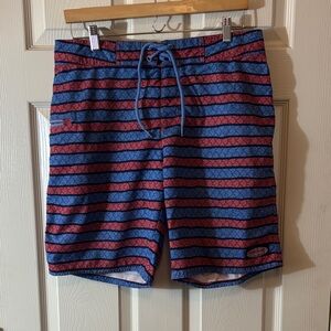 Vineyard Vines Blue and Red Patterned Board Shorts